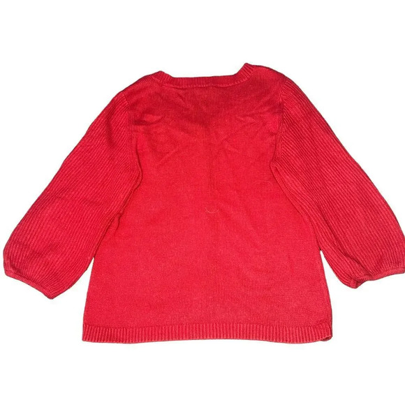Vintage Talbots Women's Medium Red 3/4 Sleeve Button-Down Cardigan Sweater - Picture 4 of 4